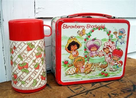 vintage strawberry shortcake metal lunch box|strawberry shortcake tin lunch box.